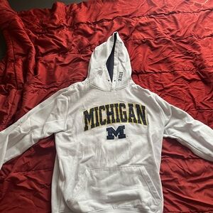 Stadium Michigan Hoodie in White and Black